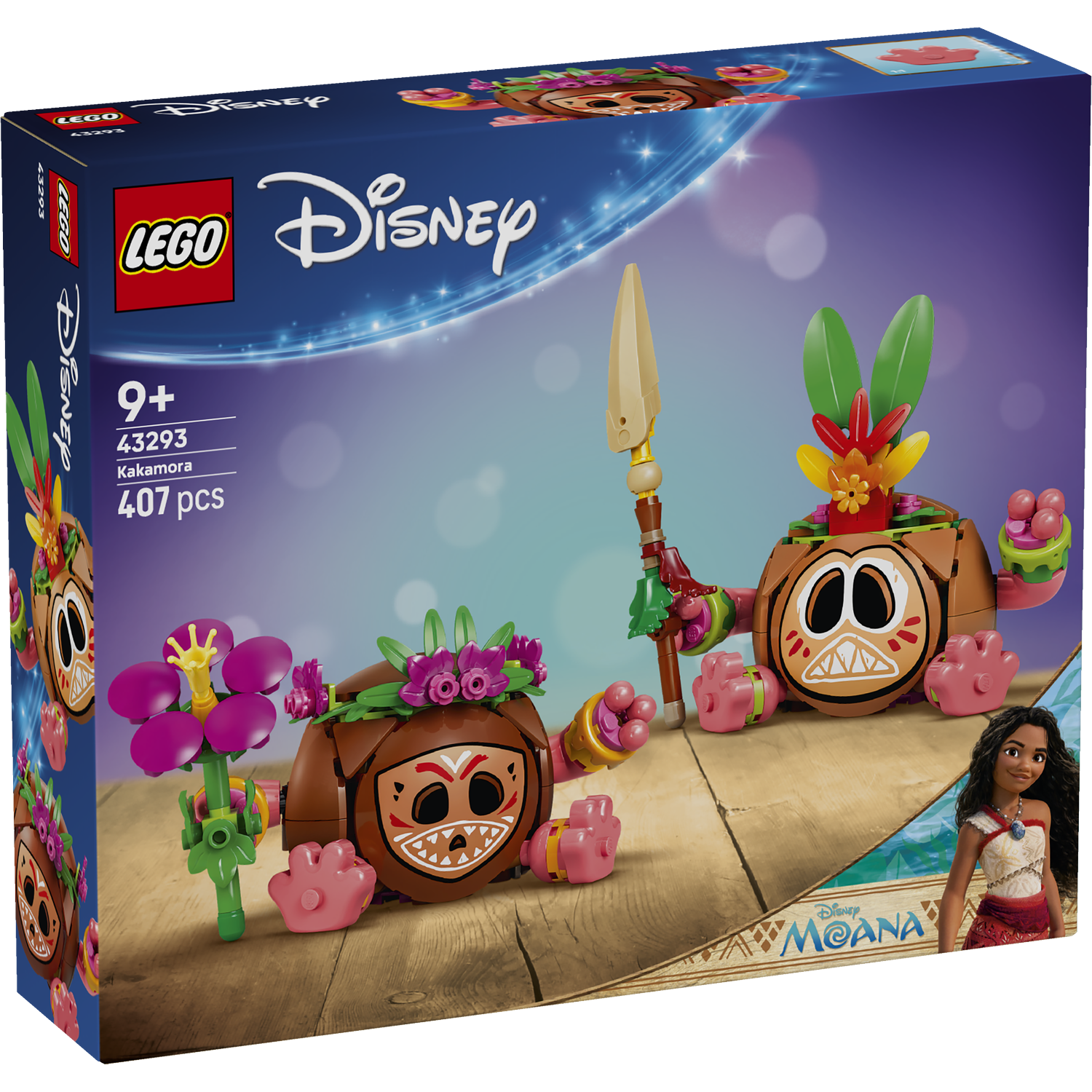 LEGO Disney Kakamora set met twee kokosnootfiguren en Moana.