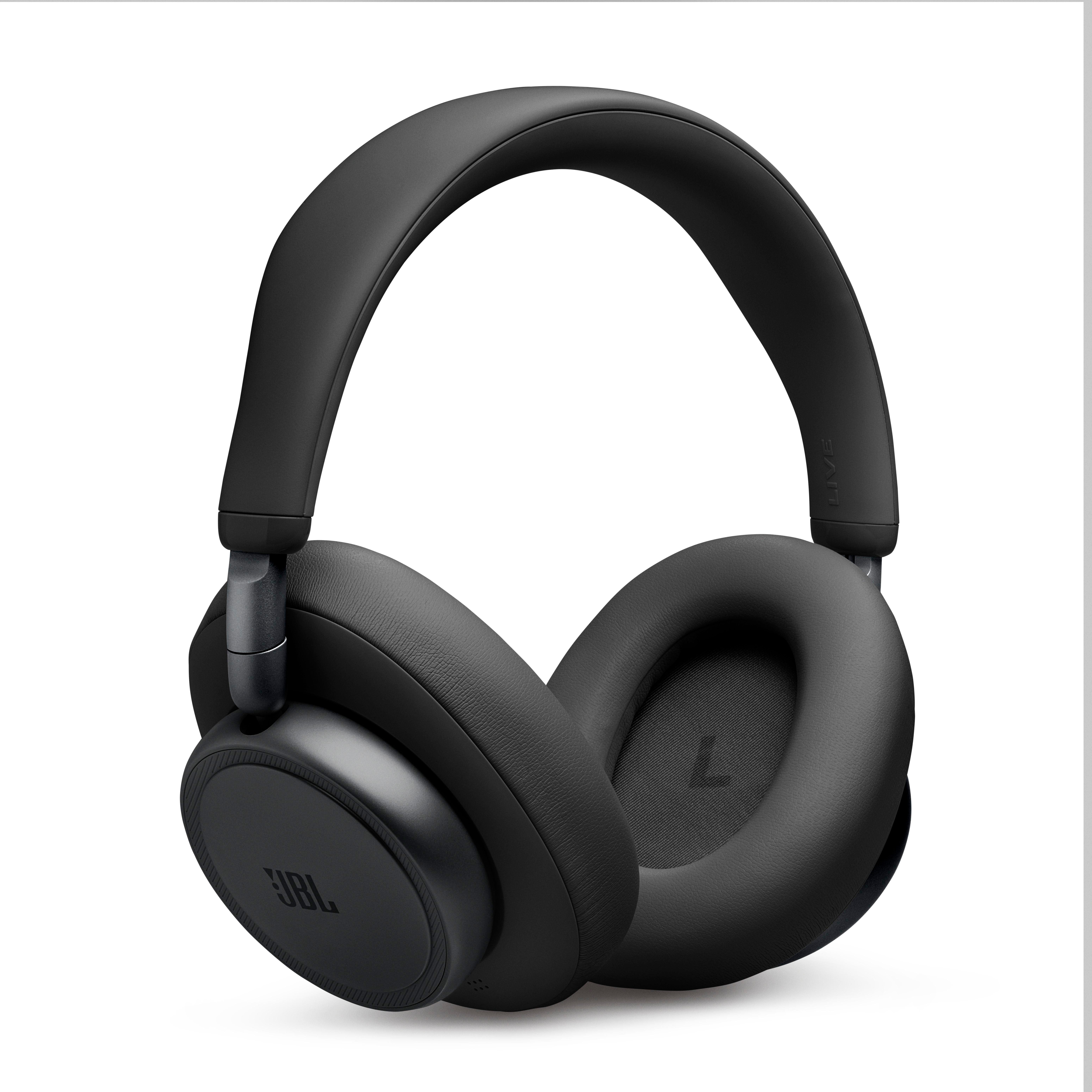 Schwarze Over-Ear-Kopfhörer mit JBL-Logo auf der Ohrmuschel.