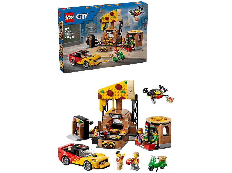Lego City 60496 Pizza Delivery Experience With Vehicles Bouwstenen Multicolor