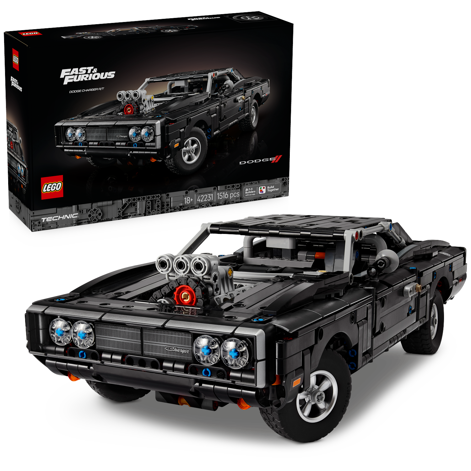 Lego Technic 42231 Fast And Furious Dodge Charger R/t Car Bouwstenen Multicolor