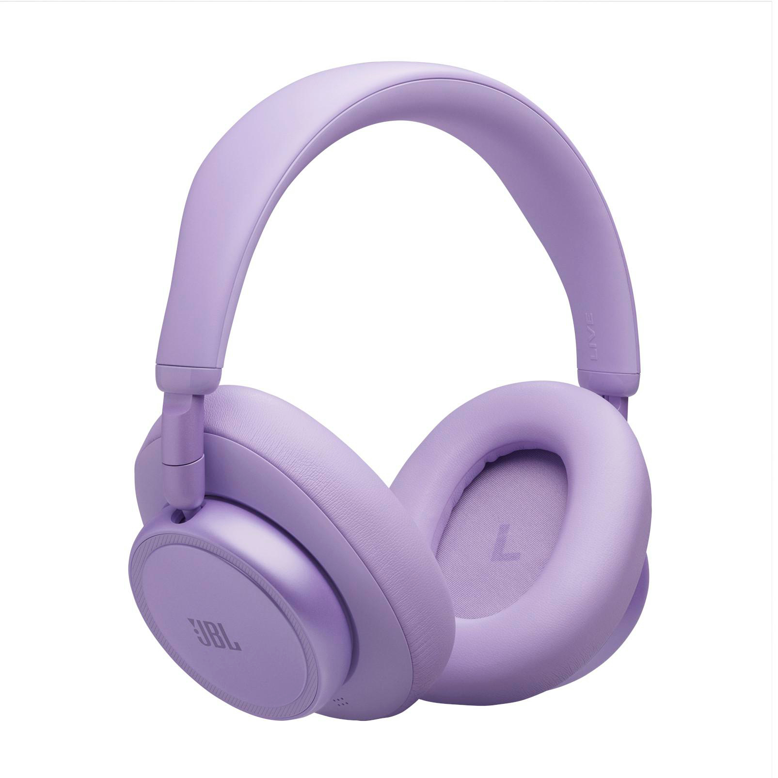 Lila JBL-Kopfhörer mit gepolsterten Ohrmuscheln und einem Bügel.