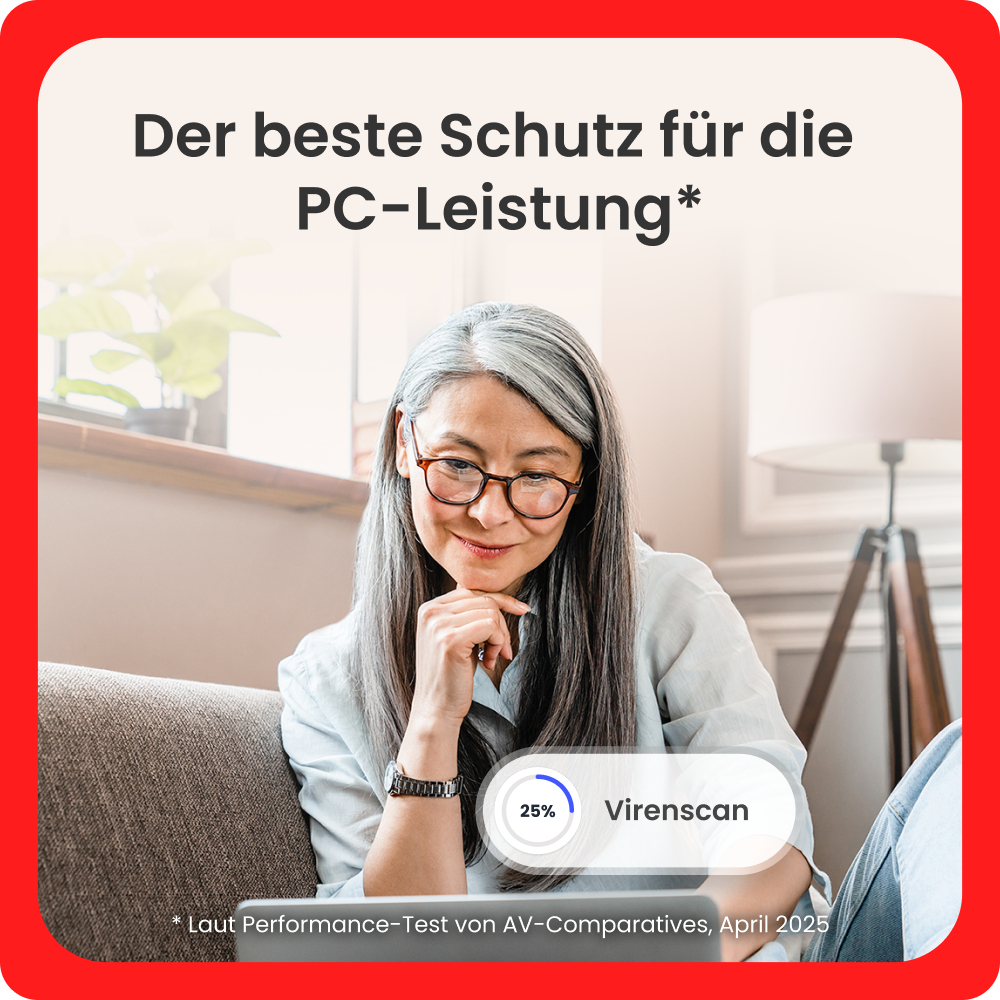 Frau mit Brille schaut auf Laptop. Fortschrittsanzeige zeigt 25%.