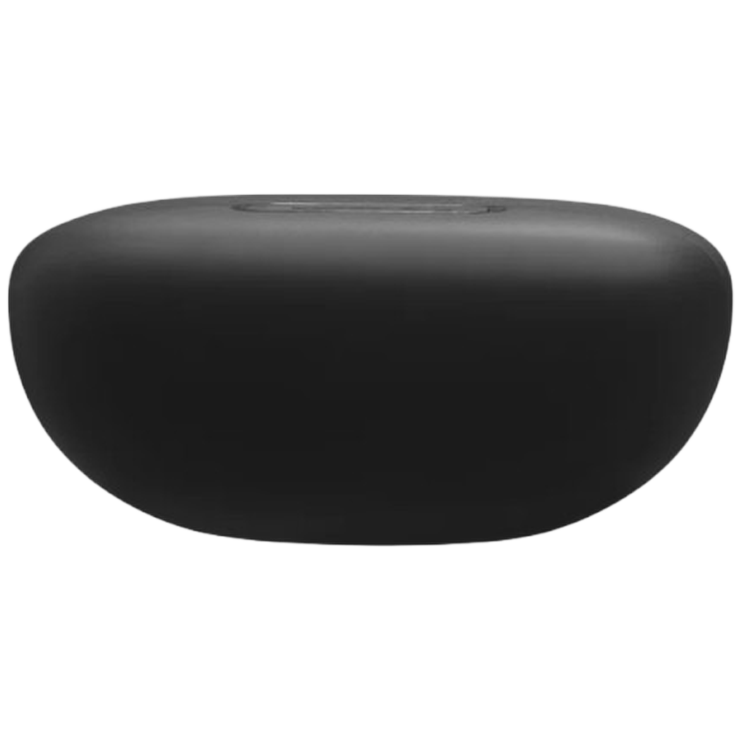 A black, oval container with an open top and smooth, rounded sides.