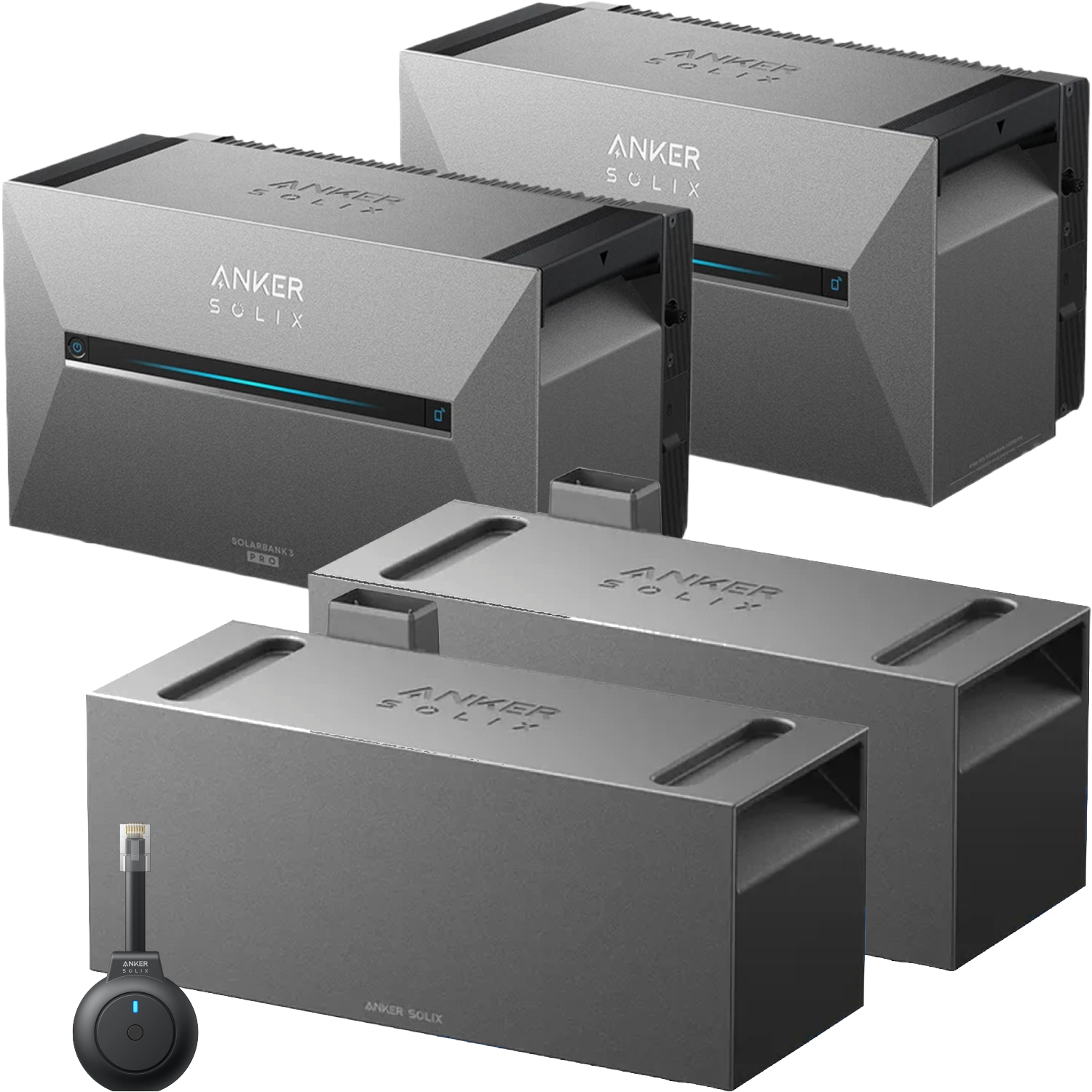 Anker Solix 2 X Solarbanks 3 E2700 Pro + Bp2700 Expansion Battery Powerbanks P1 Meter Powerbank Emobility Bundle