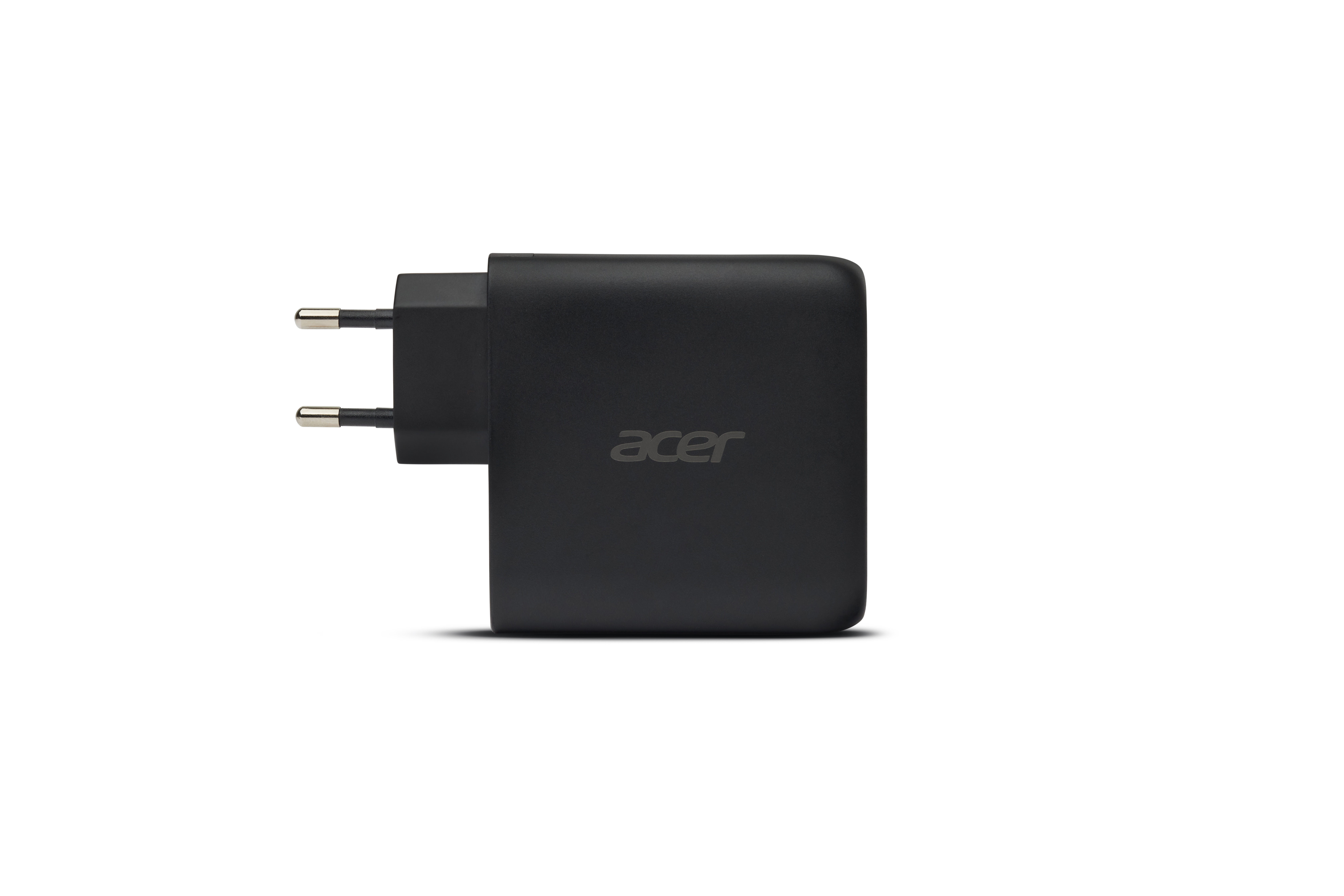 Schwarzes Acer Netzteil mit zwei silbernen Stiften