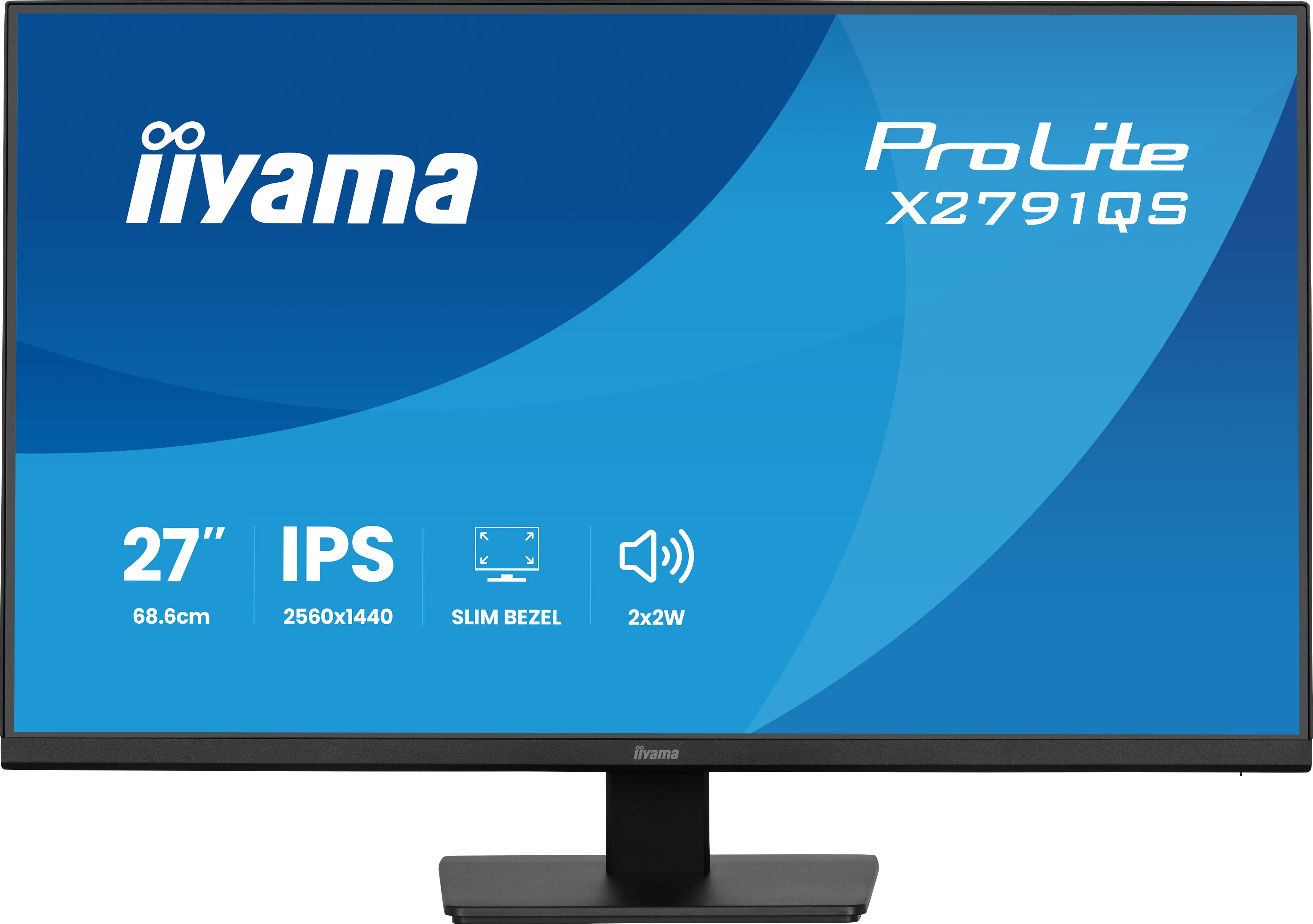 Monitor IPS 27 cali o rozdzielczości 2560x1440 z wąską ramką.