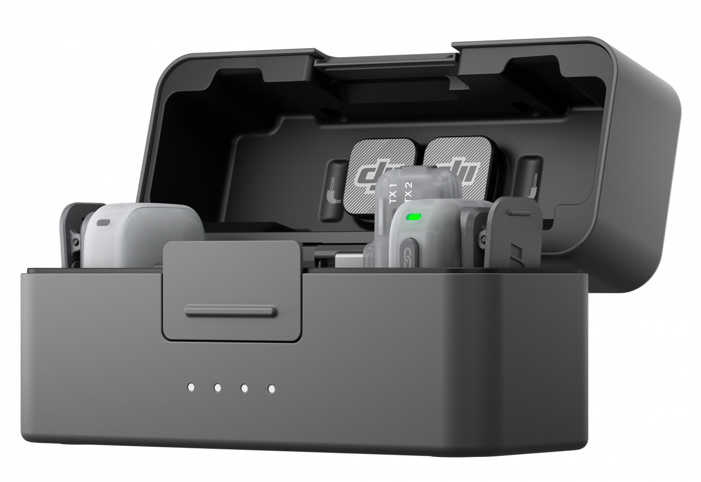 DJI Mic Mini 2 (1 TX + 1 Mobile RX Charging Case) mikrofon, egy adó, hordozható vevő, töltőtok