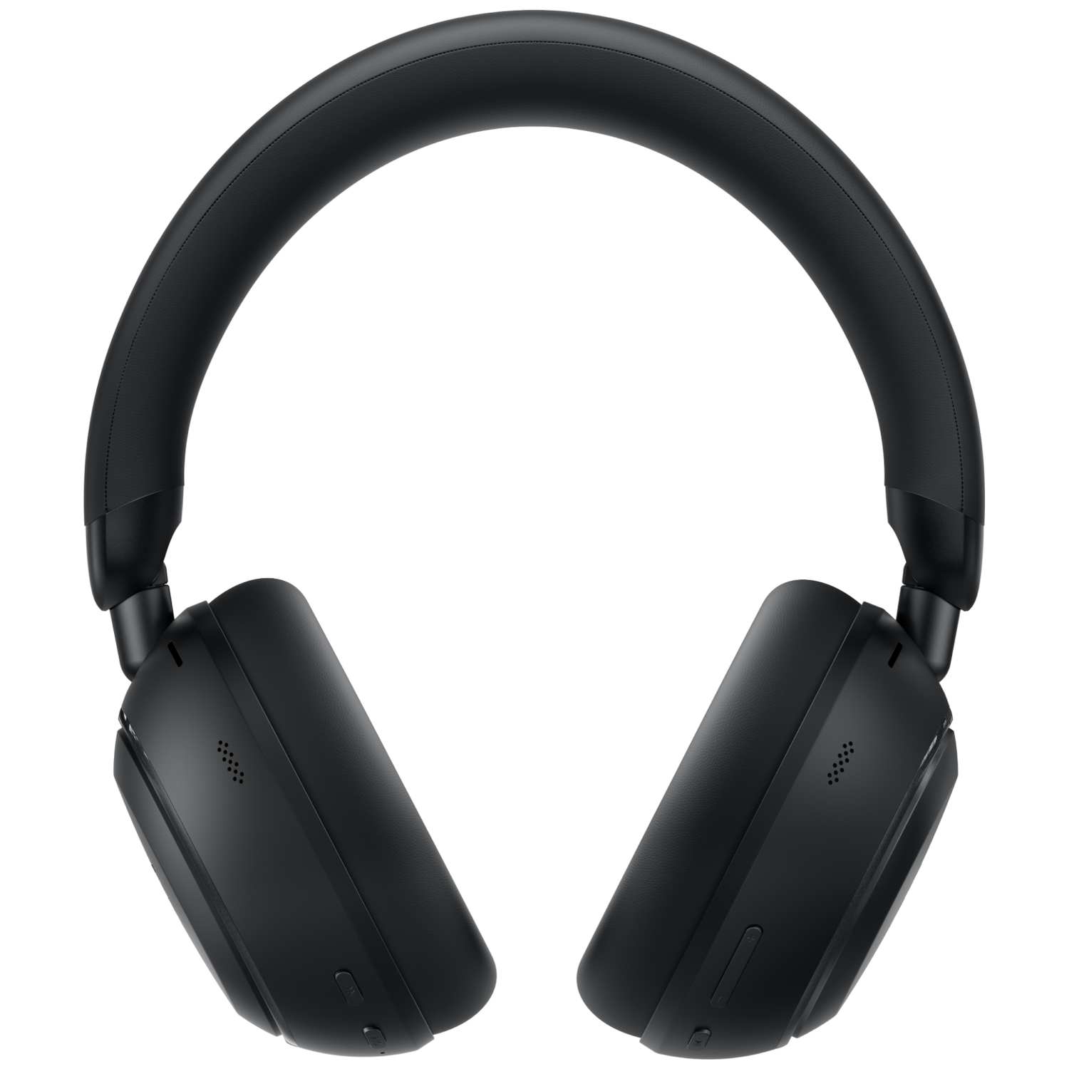 Zwarte over-ear koptelefoon met gewatteerde hoofdband en oorkappen.