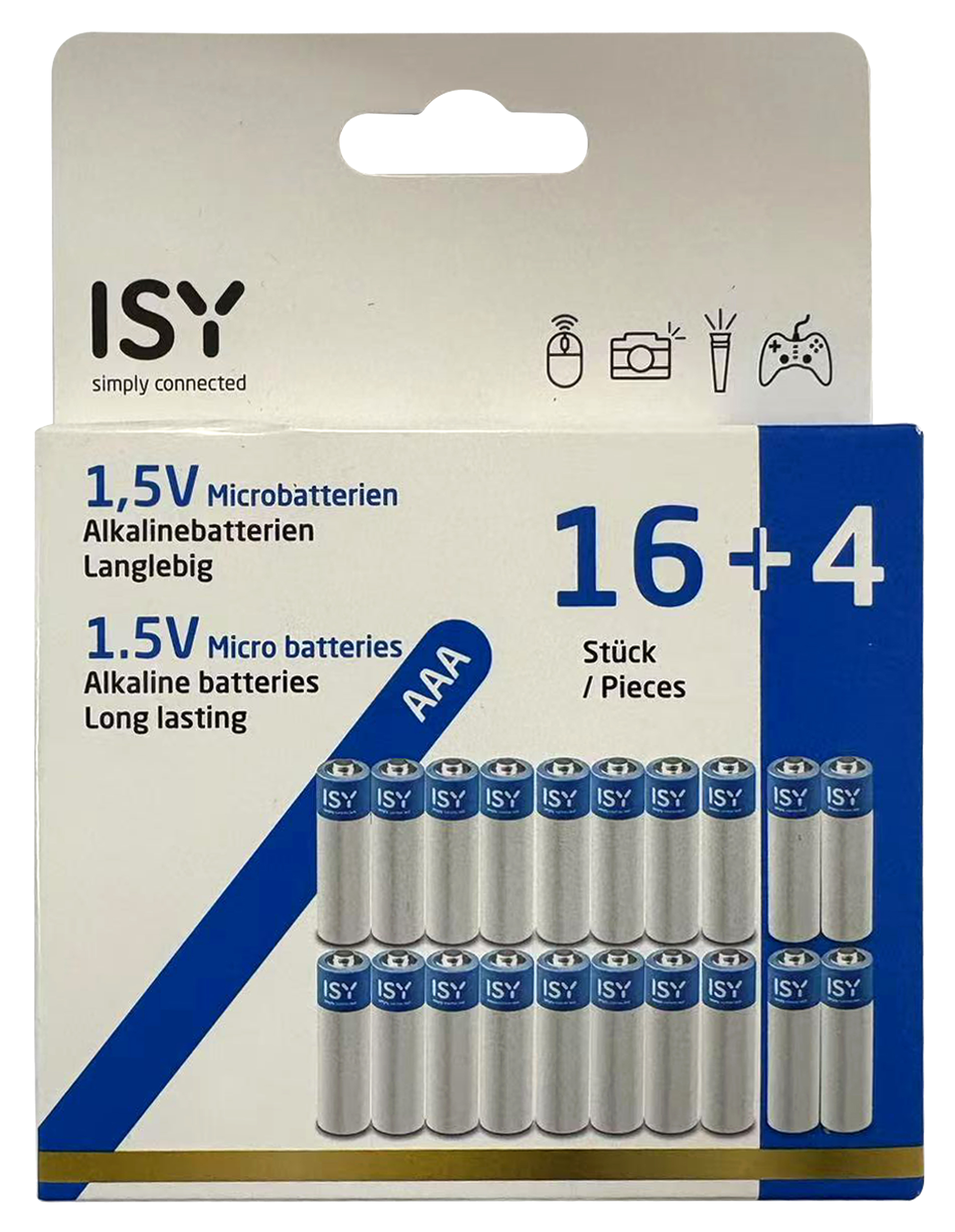 ISY IBA-1001 AAA elem - 1,5 V, 16+4 db