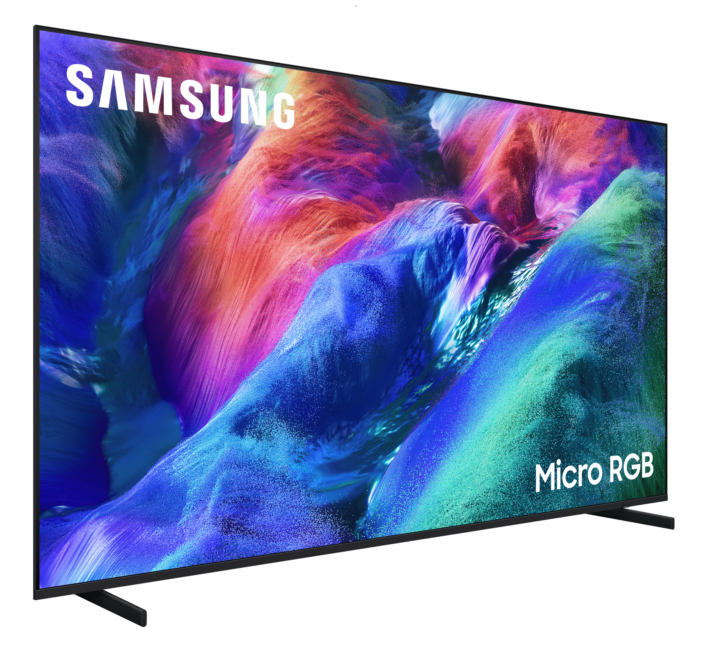 Telewizor Samsung Micro RGB wyświetlający żywe, kolorowe treści.