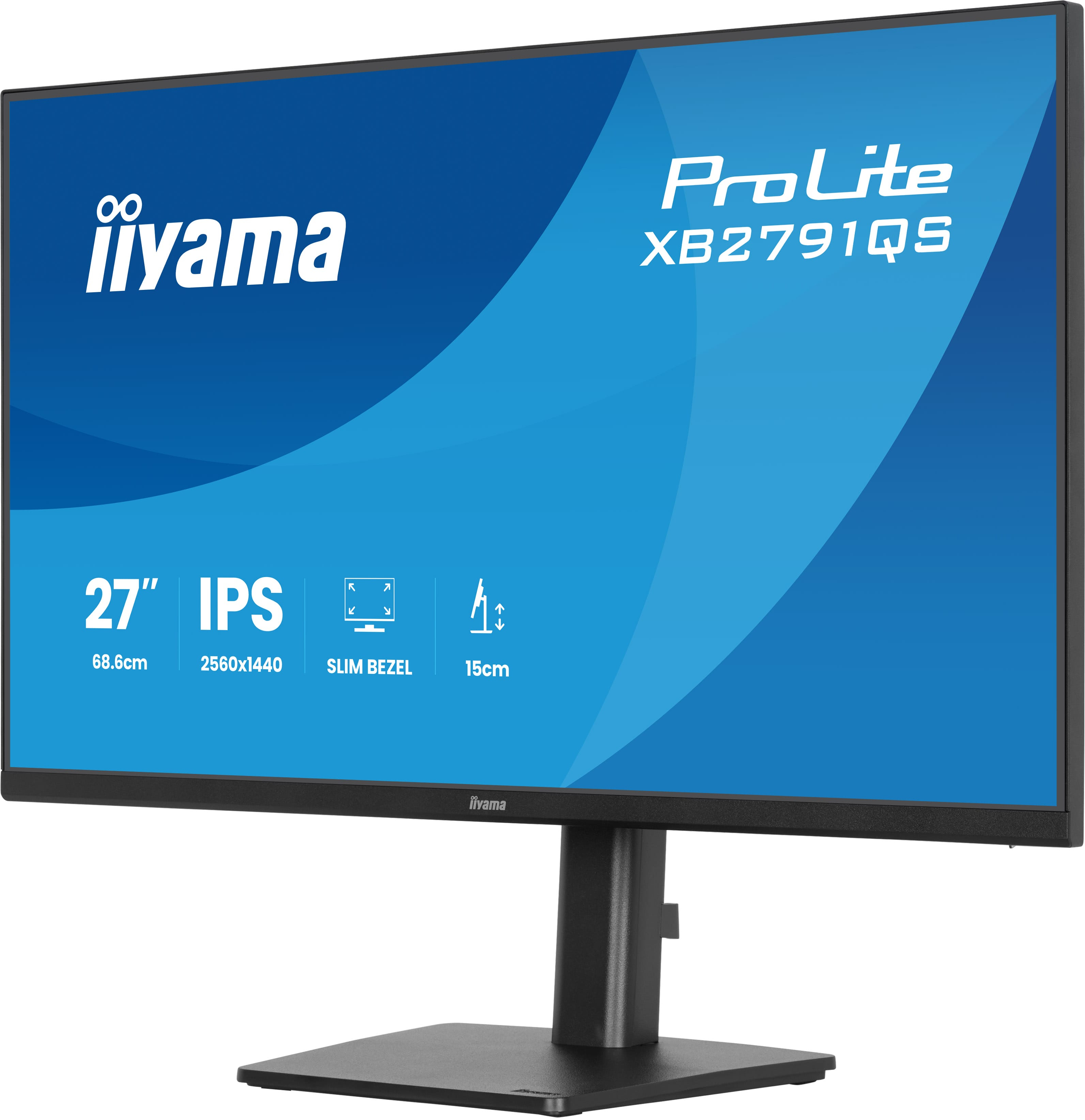 Srebrny monitor z logo Iiyama i napisem ProLite XB2791QS.
