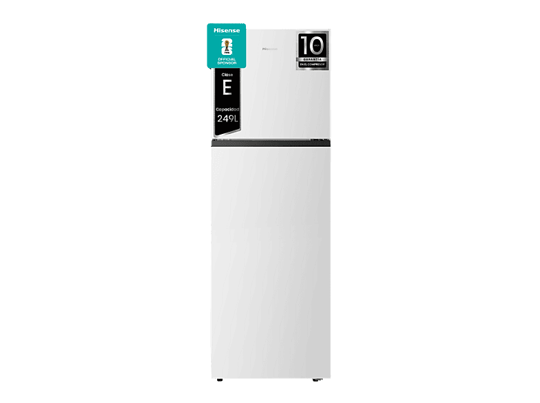 Frigorífico dos puertas - Hisense RT327N4AWE, Total No Frost, 167.6 cm, 249 l, Multi Air Flow, Motor Inverter, Blanco