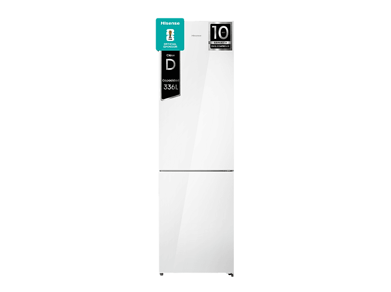 MediaMarkt Hisense Frigorífico Combi, Rb440n4gwd, No Frost, 200.4 Cm, 336 L, Multi Airflow, Cristal Blanco