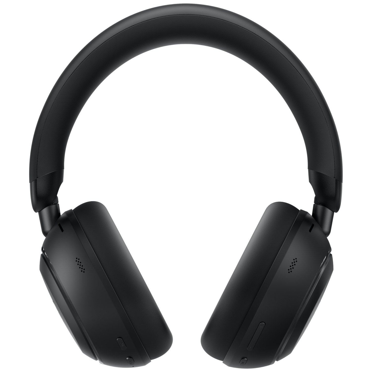Casque circum-aural noir avec arceau rembourré et coussinets.