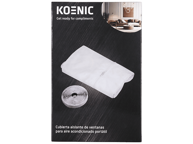 Accesorio aire acondicionado - KOENIC KWS 125, Con cremallera, Autoadherente, 4 m, Blanco