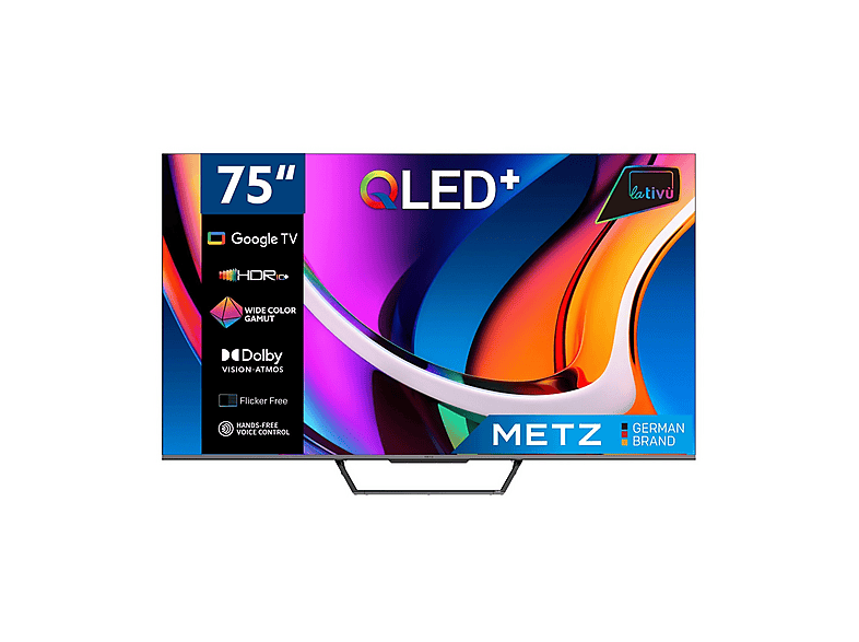 METZ 75MQD7500Z, Smart TV 75" QLED 4K UHD, Google TV, Dolby Vision, Eye Care
