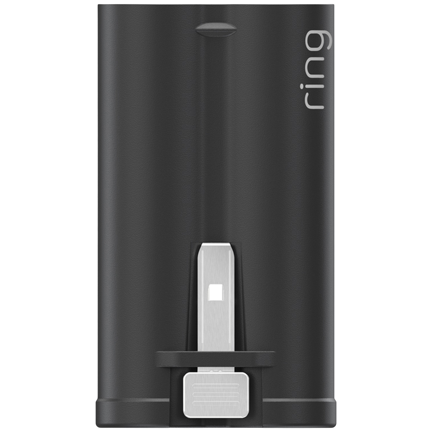 Batterie noire Ring avec mécanisme de libération argenté.
