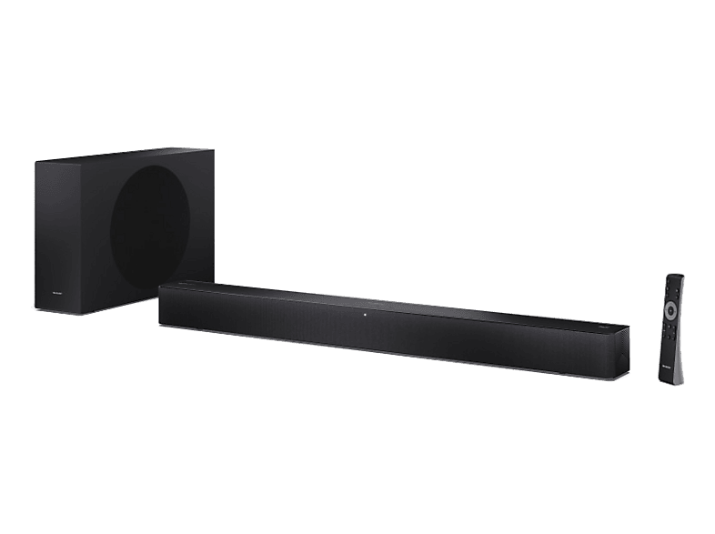 Barra de sonido - Sharp HT-SBW310, Bluetooth, Inalámbrico, 330 W, Dolby Atmos®/DTS Virtual:X® 2.1 con subwoofer inalámbrico delgado, Negro