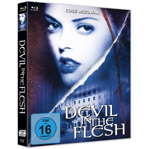 Blu-ray-Hülle für 'Devil in the Flesh' mit Rose McGowan, FSK 16 Siegel.