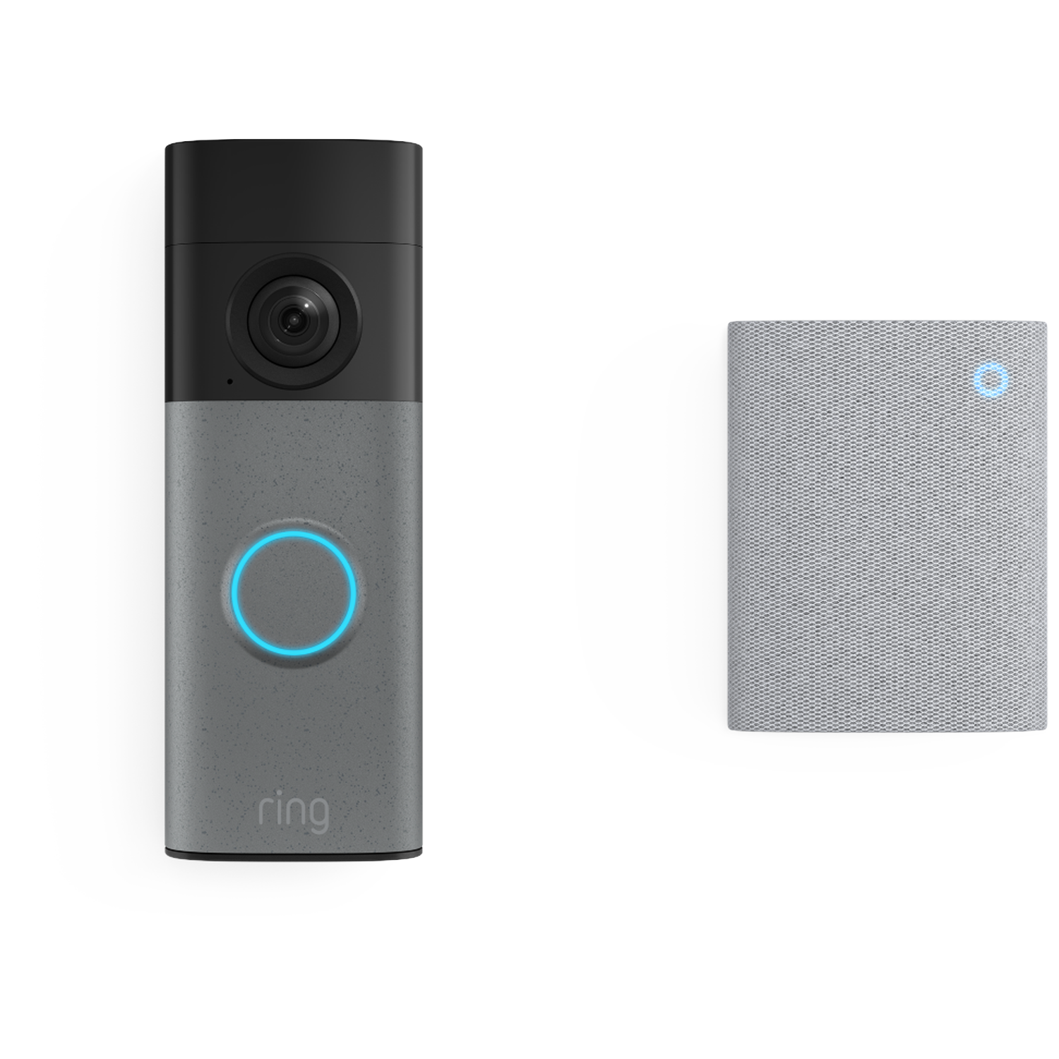 Ring Video Deurbel Batterij (2nd Gen) Video-deurbel Met Ingebouwde Batterij + Bel Speckled Grey