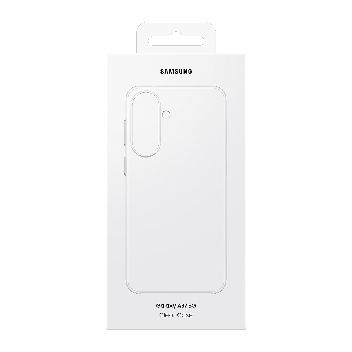 Samsung Galaxy A37 5G şeffaf kılıf ambalajı.