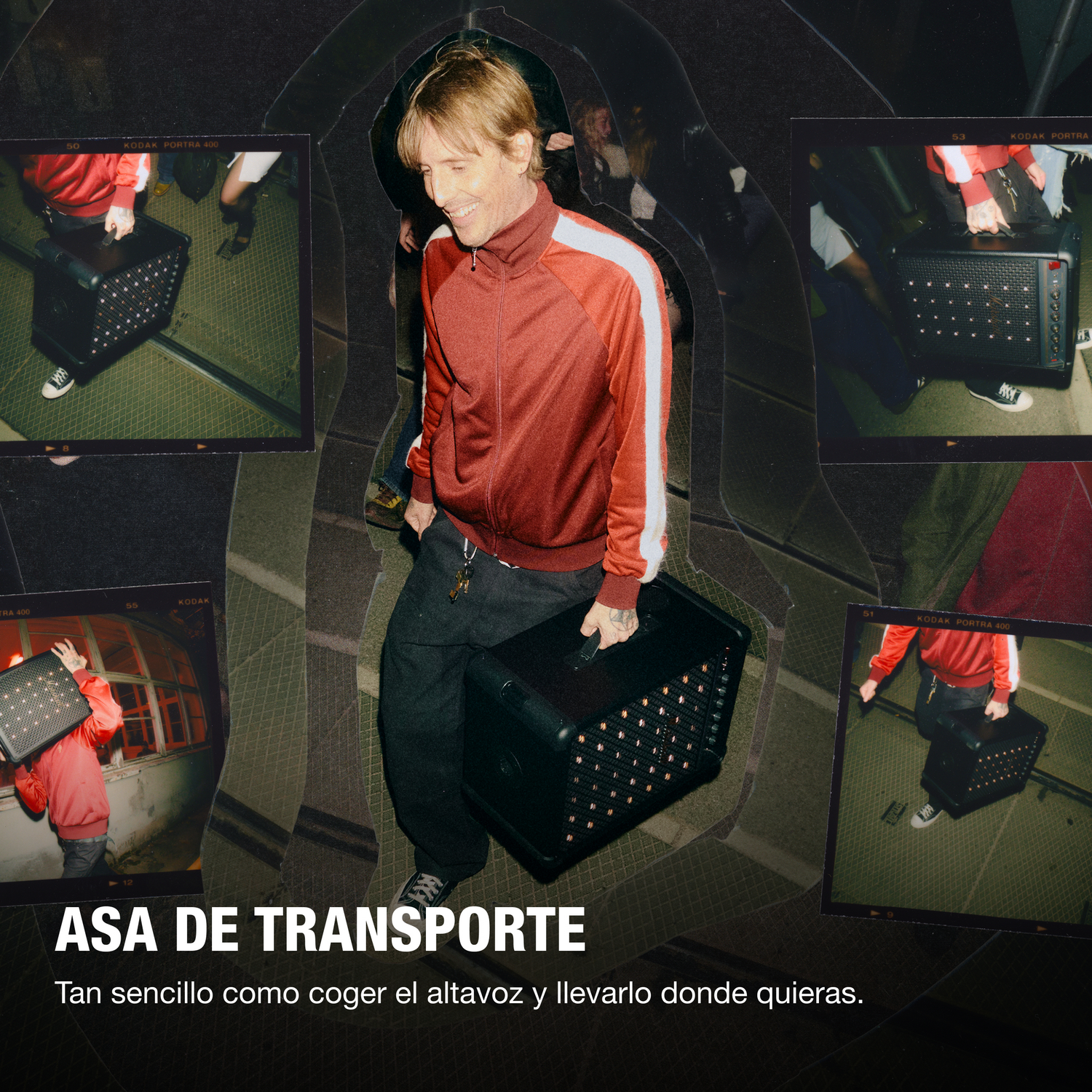 Asa de transporte. Tan sencillo como coger el altavoz y llevarlo donde quieras.