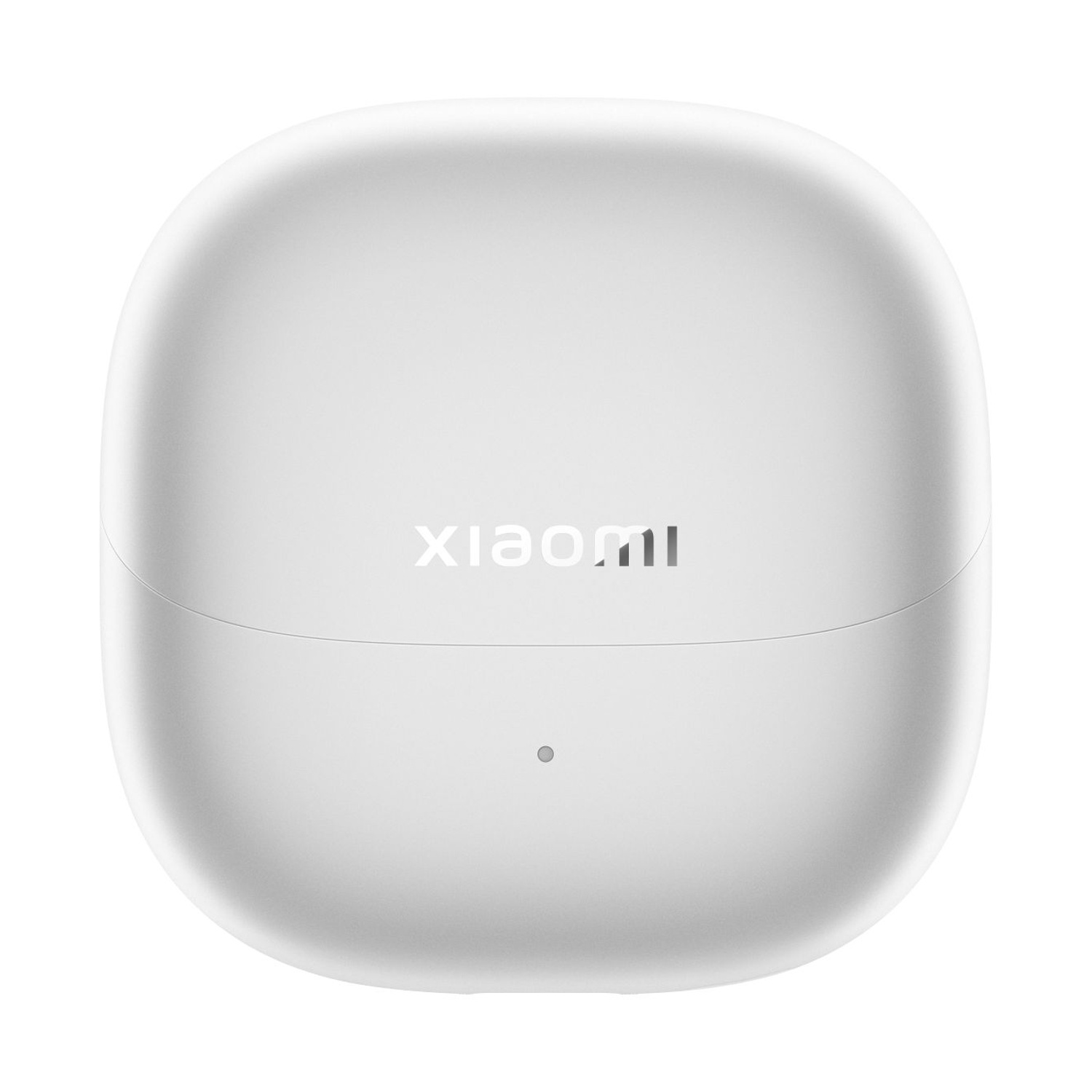 Custodia di ricarica bianca per auricolari wireless con logo Xiaomi.