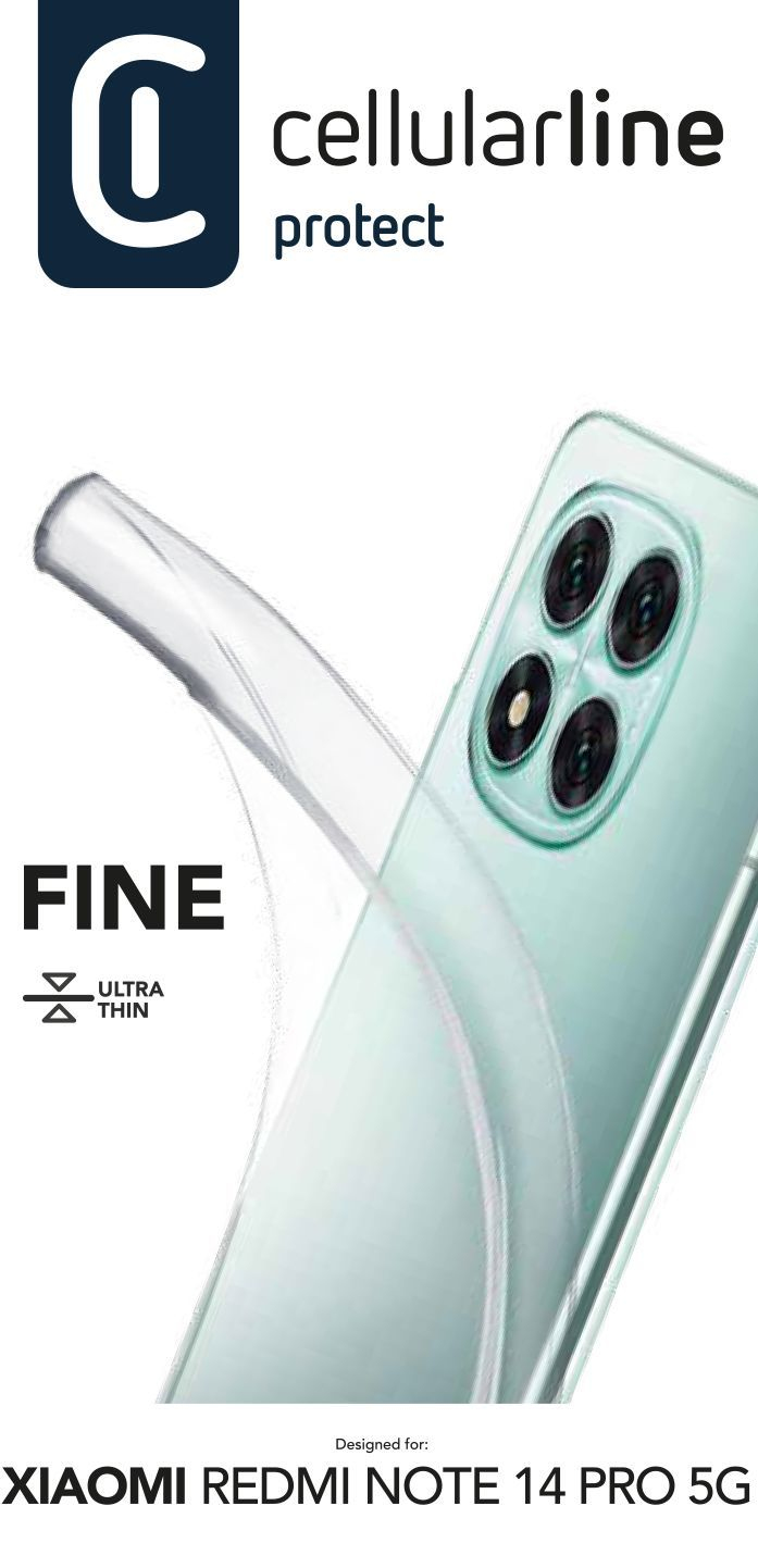 Una funda transparente para teléfono en un teléfono verde menta. Incluye logo.