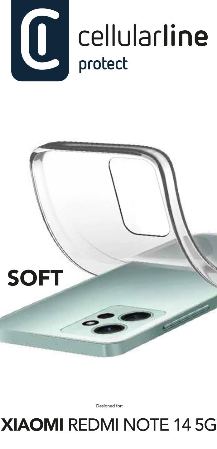 Una funda transparente para teléfono yace sobre un smartphone verde claro.