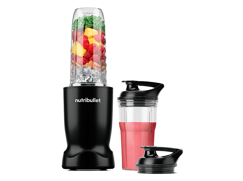 Batidora de vaso - Nutribullet Turbo 1000, Motor 1000 W, personal, 0.9 l / 0.5 l, Cuchilla acero inoxidable, Sin BPA, Negro mate