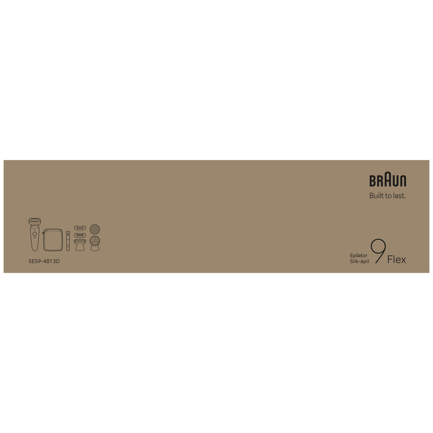Braun Epilator SES9-481 3D with accessories and logo.