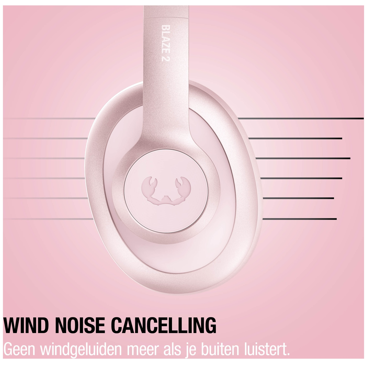 Pale pink headphones with BLAZE 2 text and a logo.
