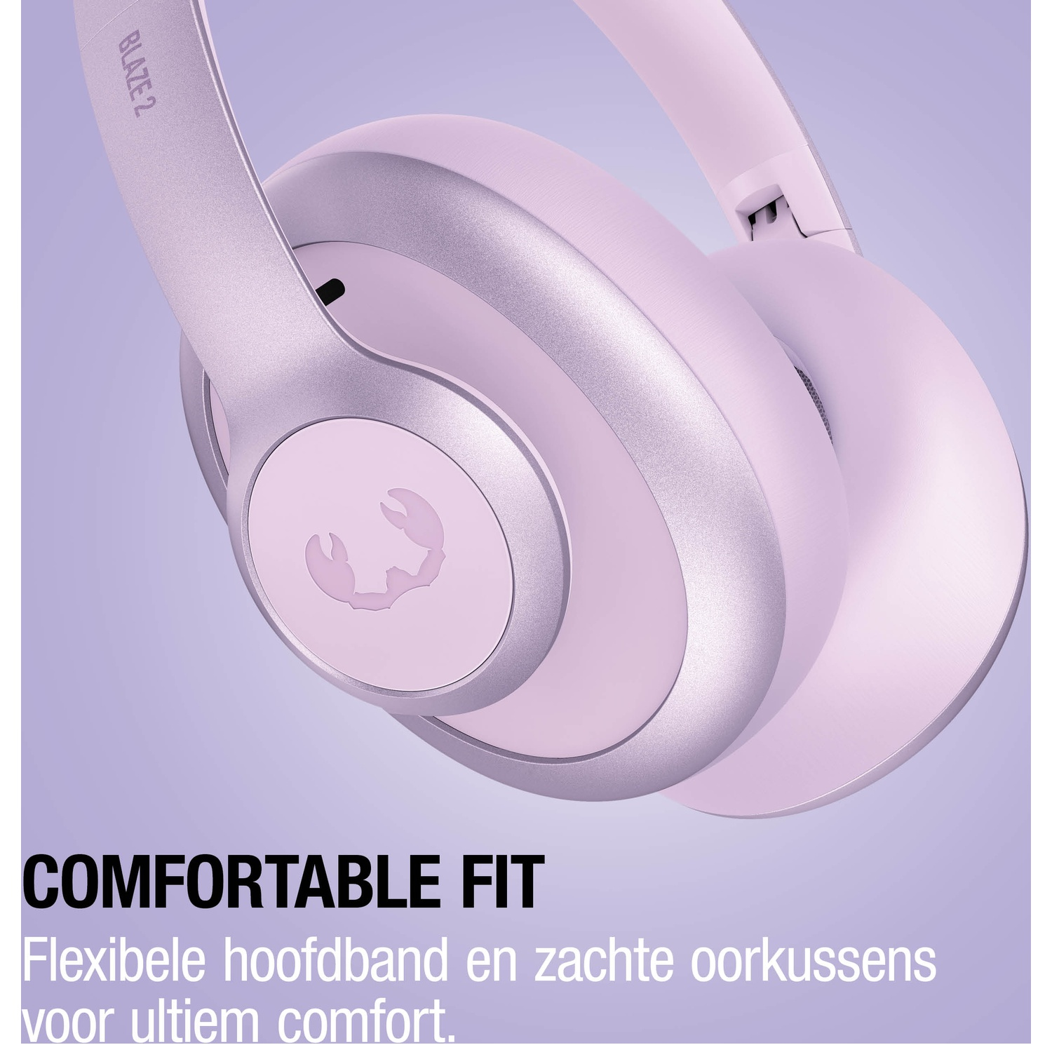 Close-up van roze koptelefoon met 