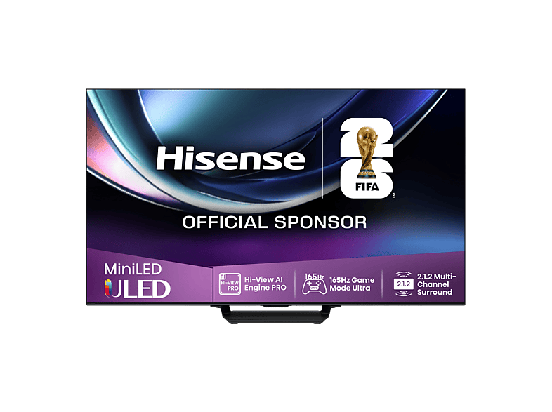 TV Mini LED 85″ – Hisense 85U7Q PRO, UHD 4K, 165 Hz, Sonido 2.1.2, Quantum Dot, Sensor de Luz IA, Negro