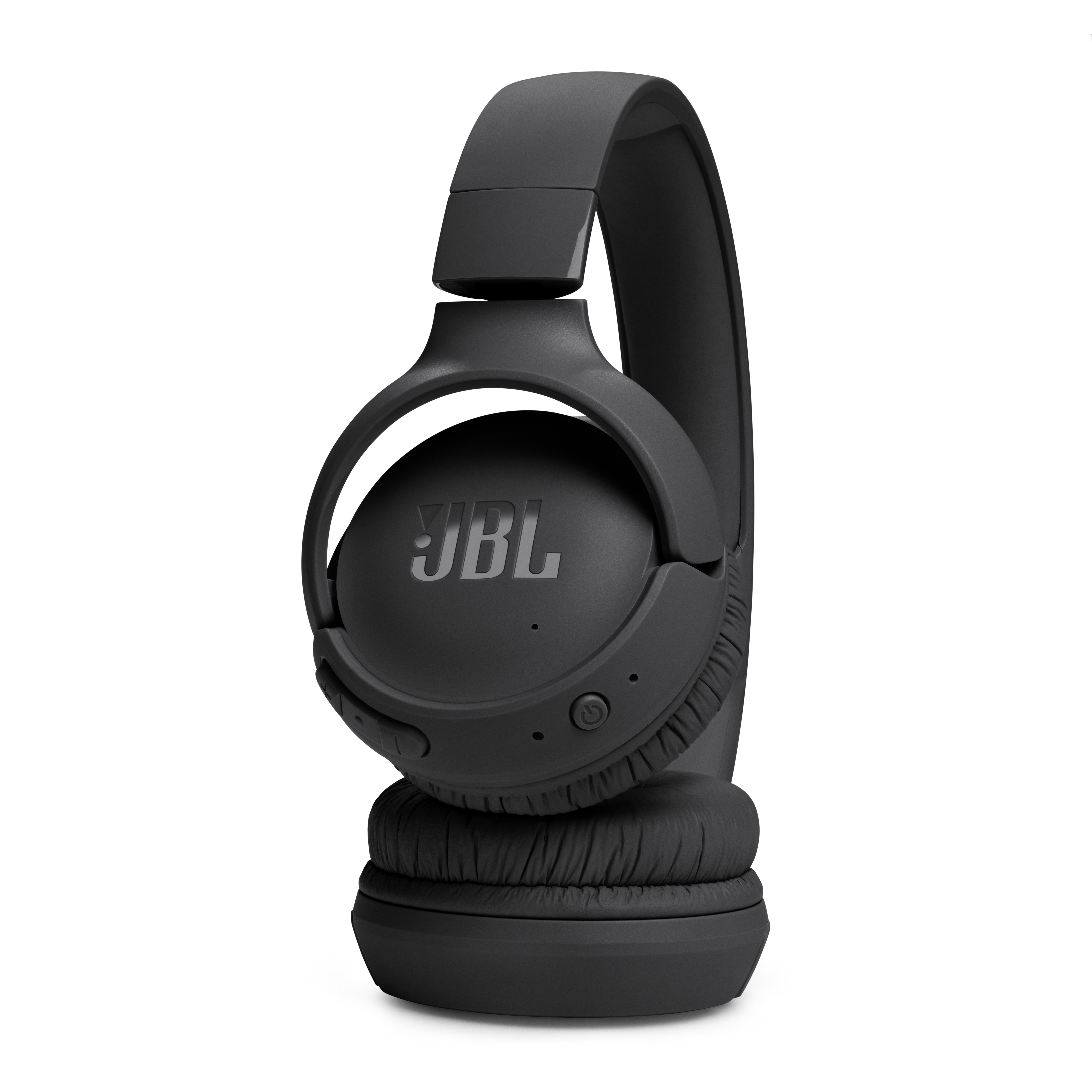 Schwarze JBL Kopfhörer mit gepolsterten Ohrmuscheln und einem Bügel.