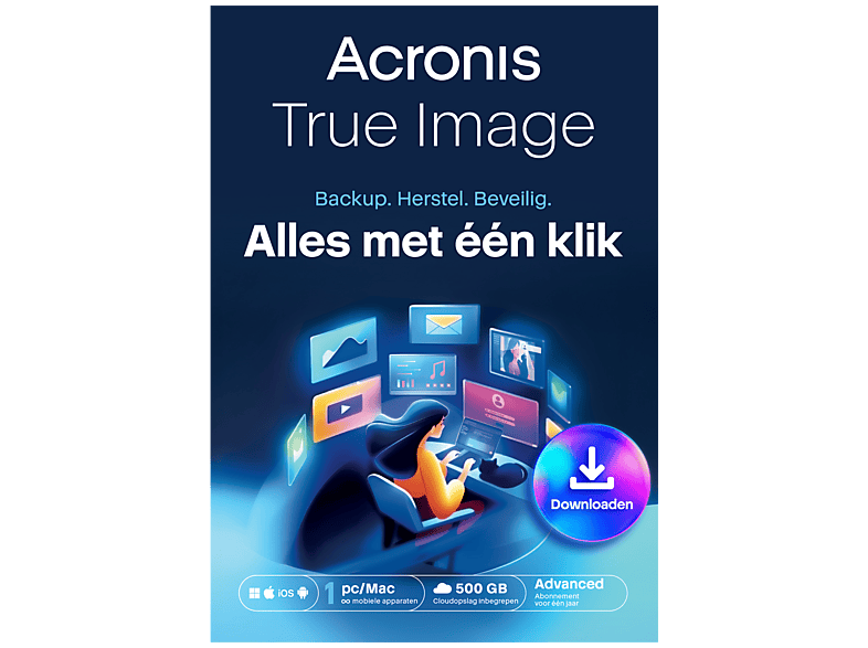 Acronis True Image Advanced pour 1 PC/Mac avec 500 Go de stockage cloud