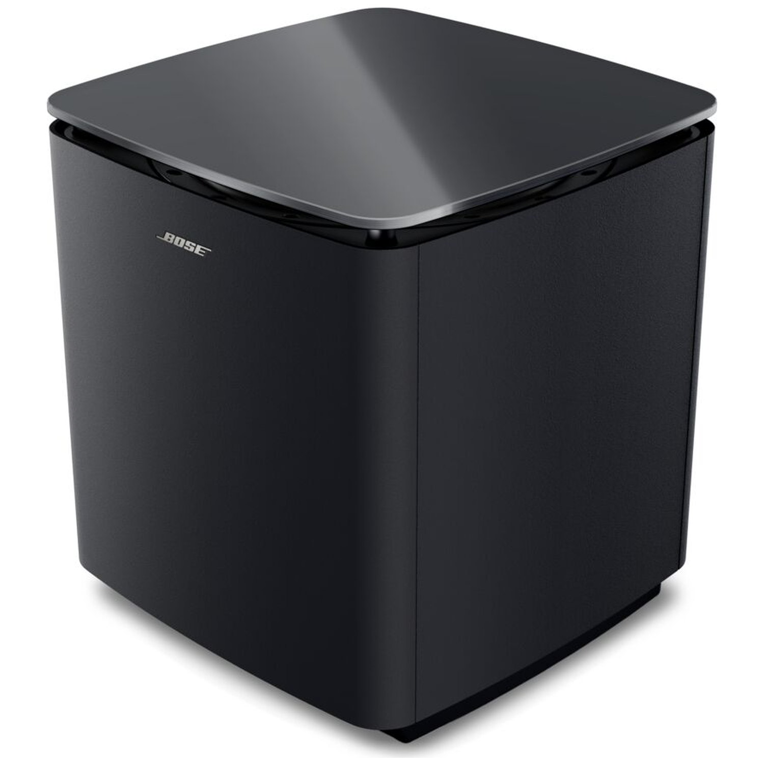 Black Bose subwoofer with a glossy dark top and subtle logo.