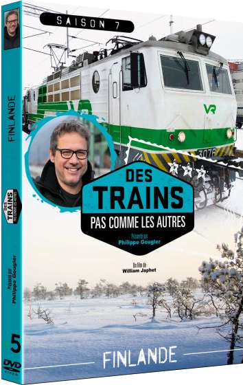 Couverture DVD: train en Finlande, homme, neige et arbres. Saison 7.