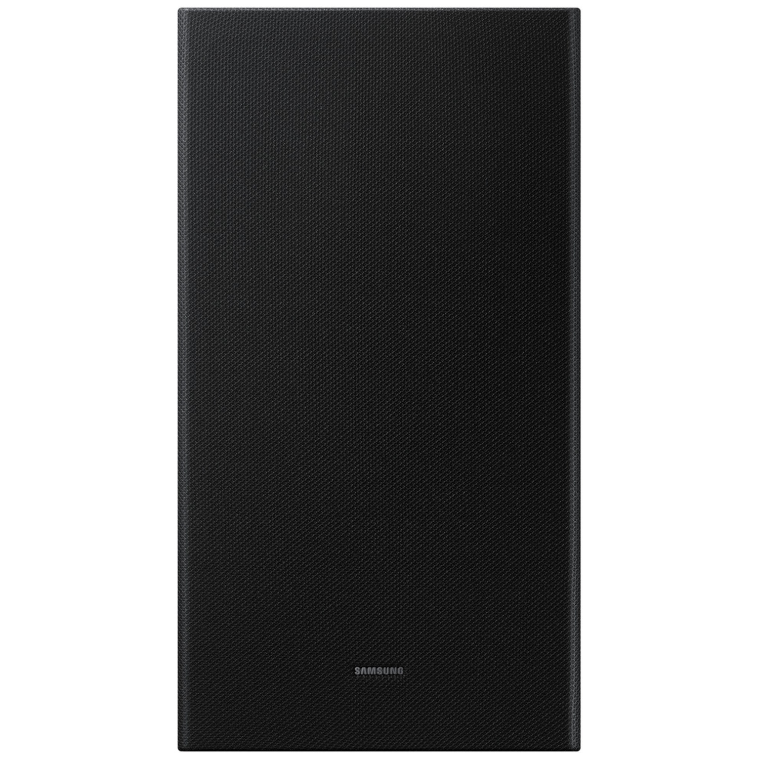 Enceinte Samsung noire avec grille avant texturée.