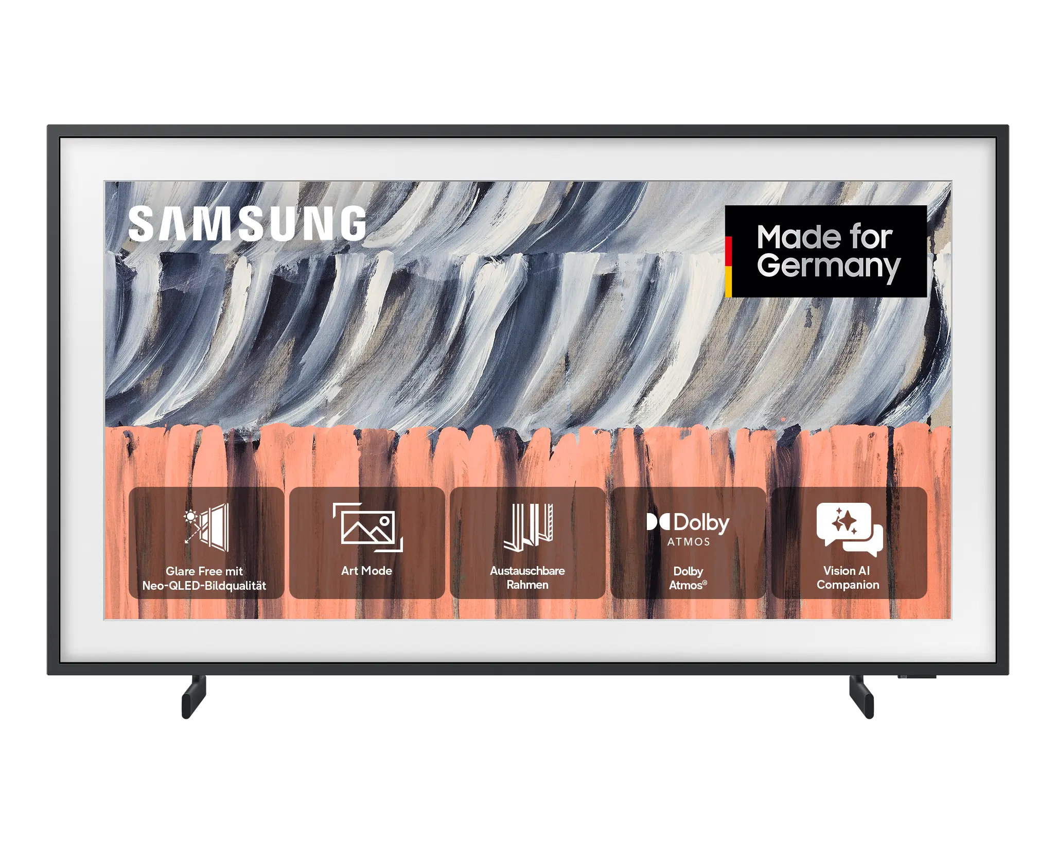 Samsung Fernseher mit abstrakter Kunst, 