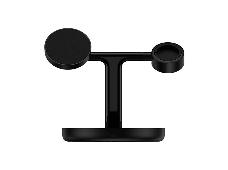 Base de carga - Baseus Swan 3-en-1, Universal, Triple inalámbrica, 20W, Con cable, Negro