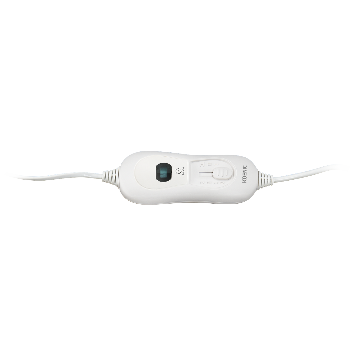 Een witte elektrische controller met schakelaars en een klein venster.