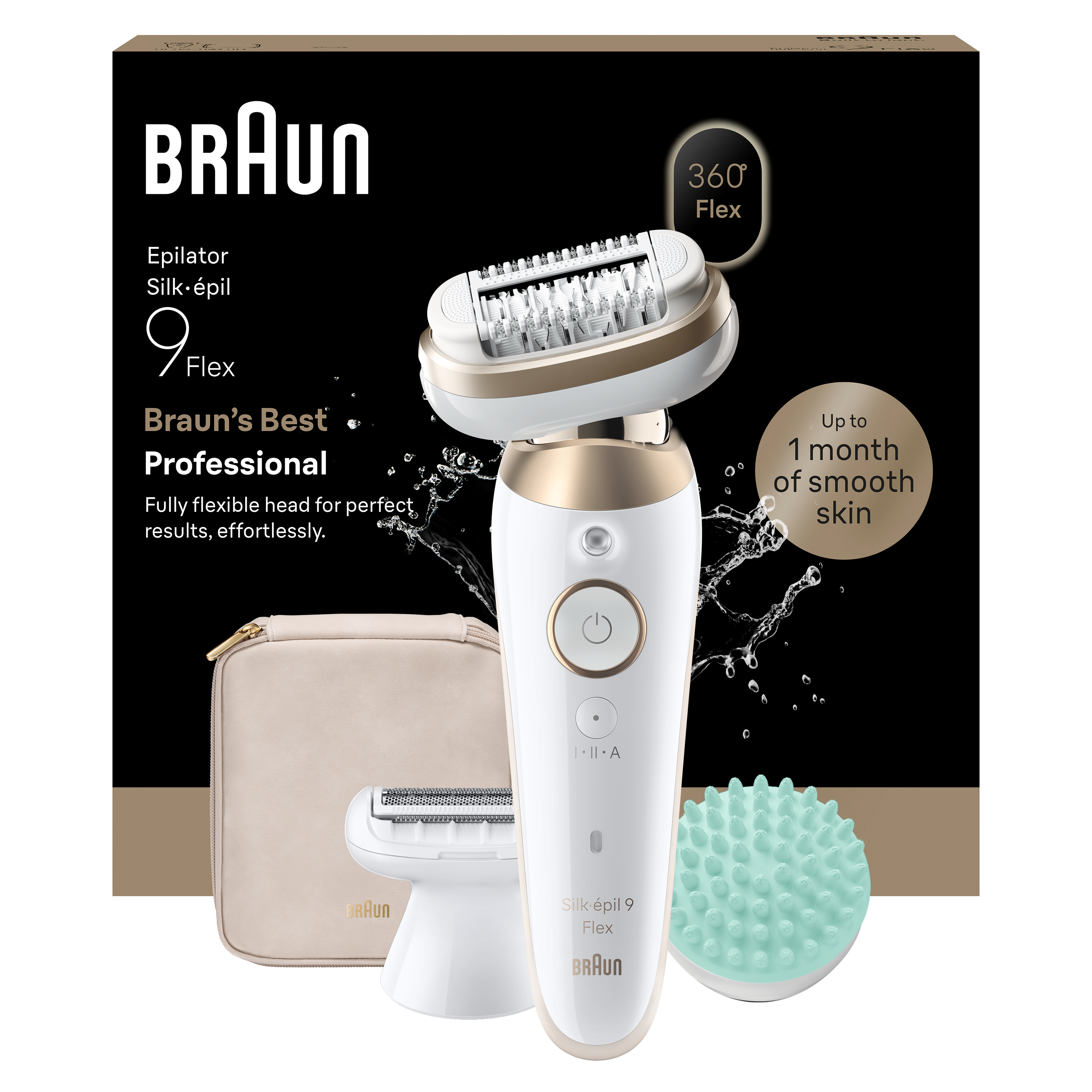 Depilator Braun Silk-épil 9 Flex z etui i szczoteczką do ciała. Do 1 miesiąca gładkiej skóry.