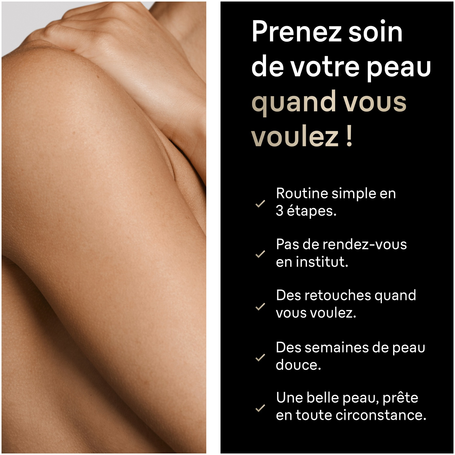 Gros plan sur la peau et les bras humains avec du texte.