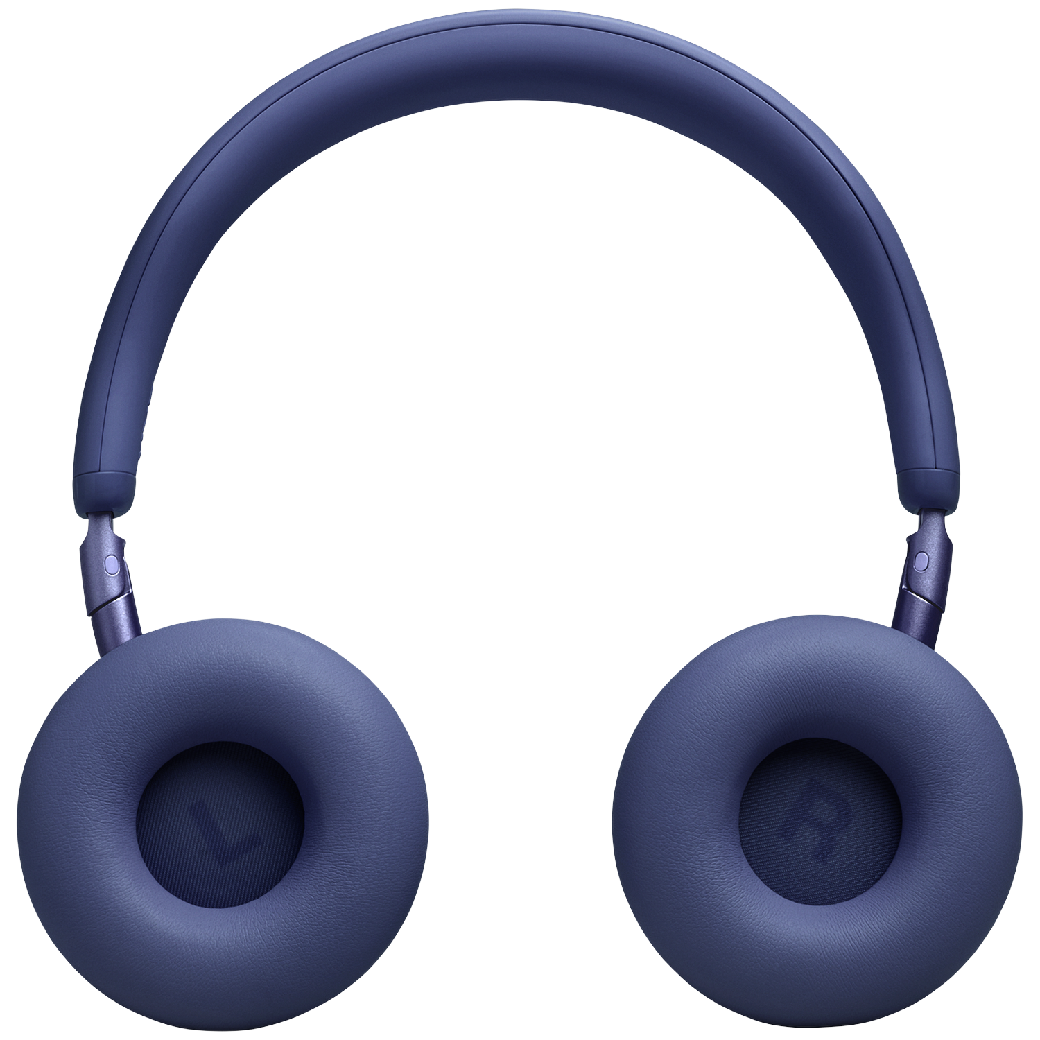 Blue wireless over-ear headphones with padded earcups and a headband.