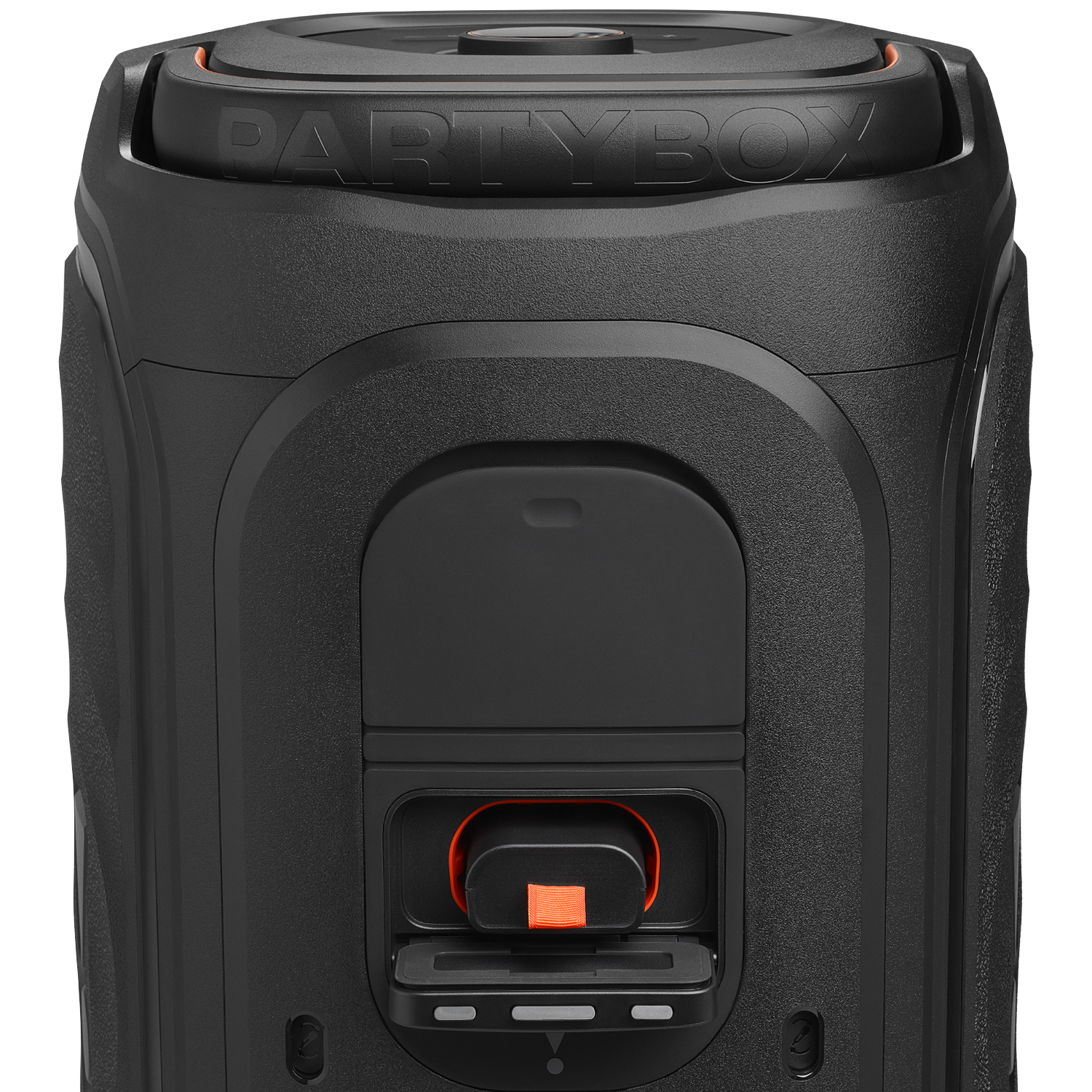 Black speaker with orange accent and 'PARTYBOX' text.