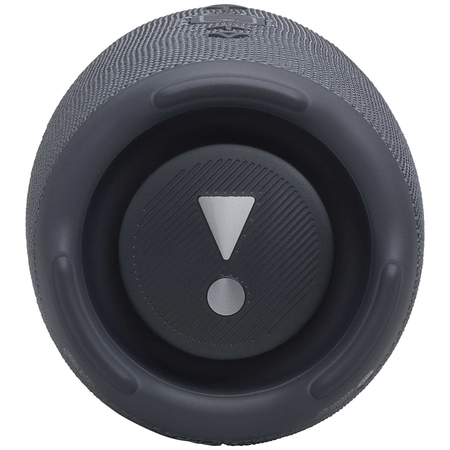 Gray, round speaker with an "X" symbol and a dot.
