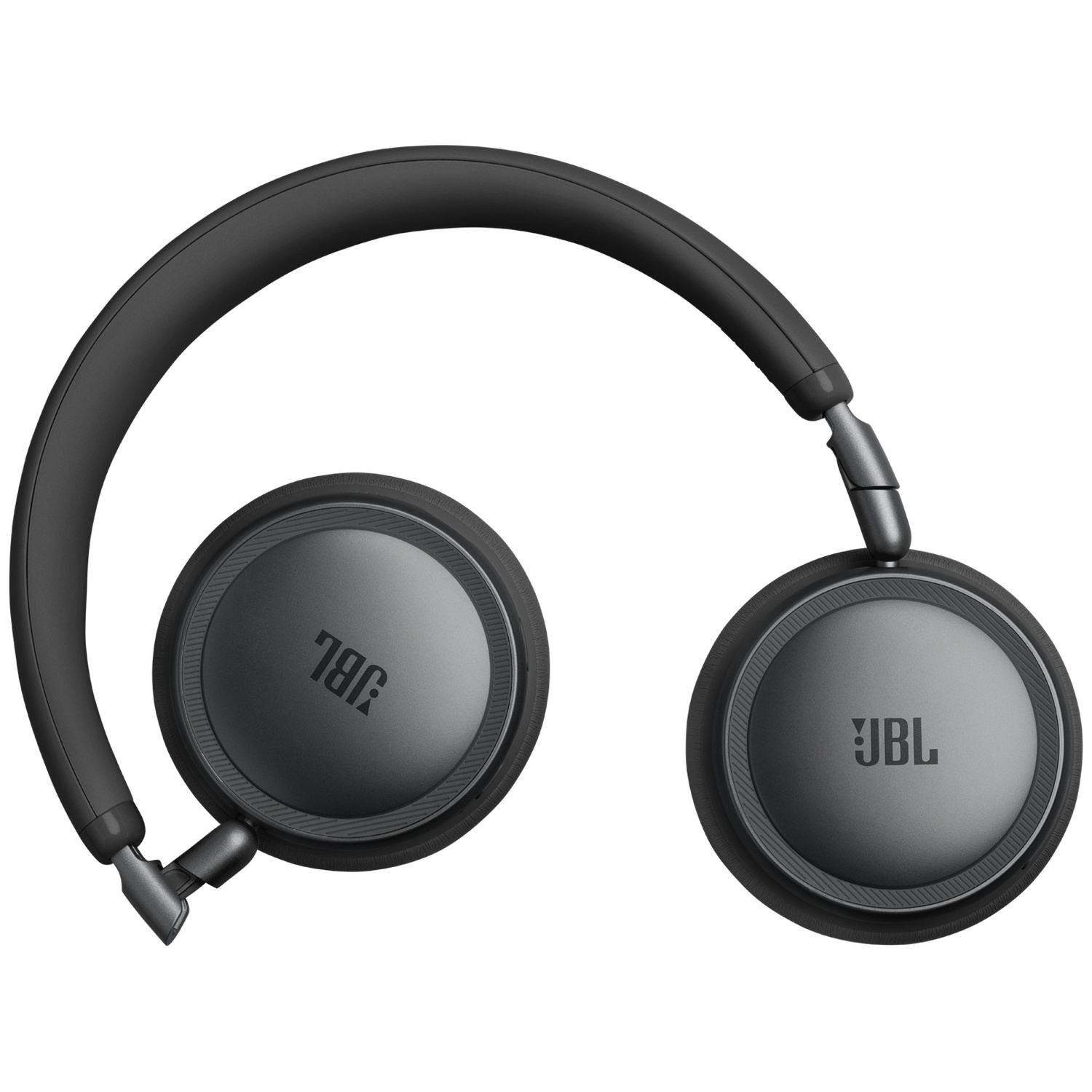 Casque JBL noir avec arceau incurvé et écouteurs circulaires. Logo visible.