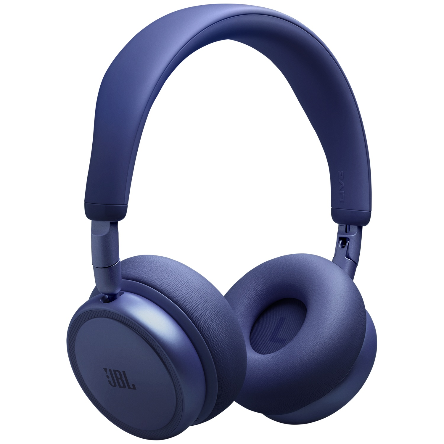 Casque supra-auriculaire bleu foncé avec oreillettes rembourrées et arceau.