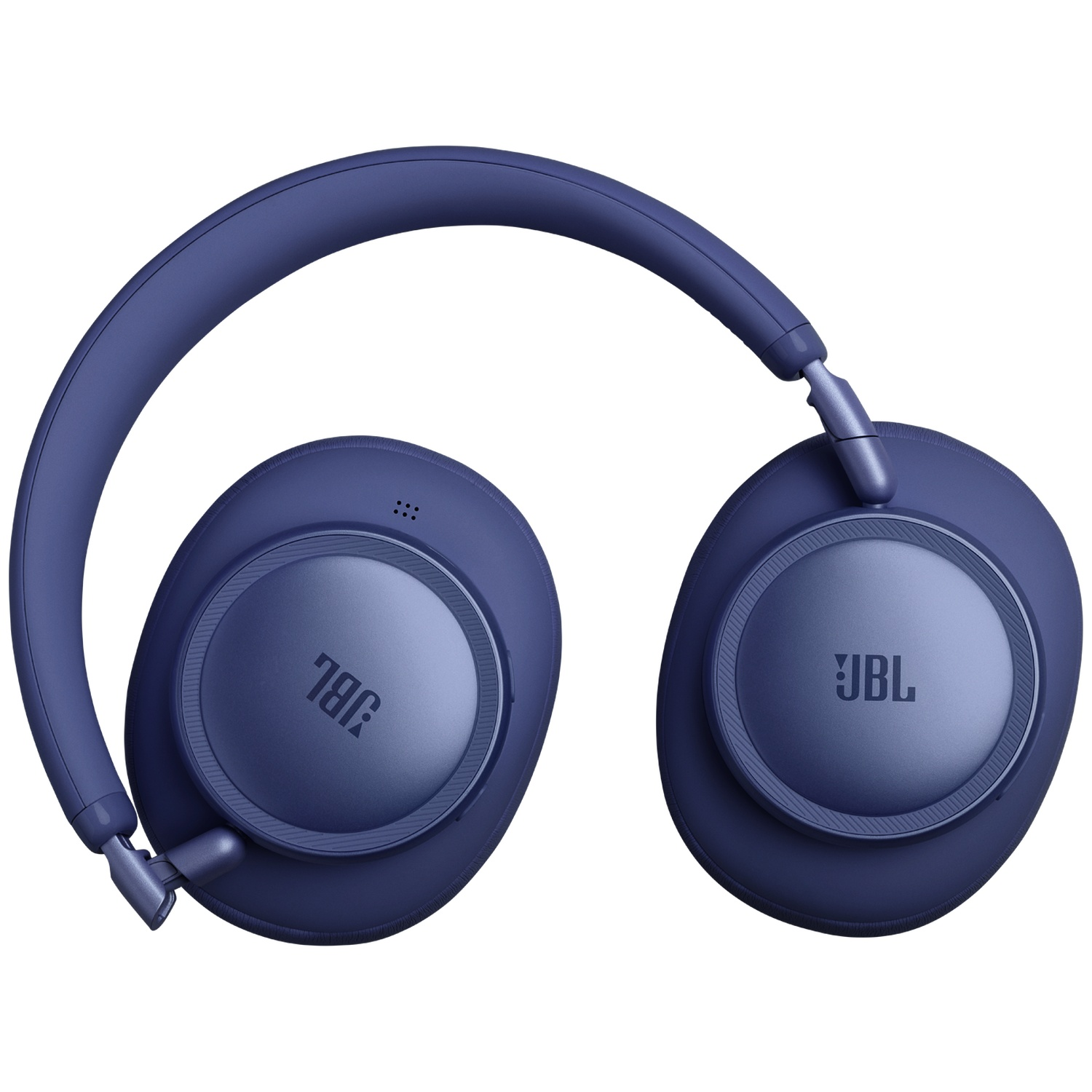 Casque JBL bleu foncé avec arceau rembourré et écouteurs ronds.